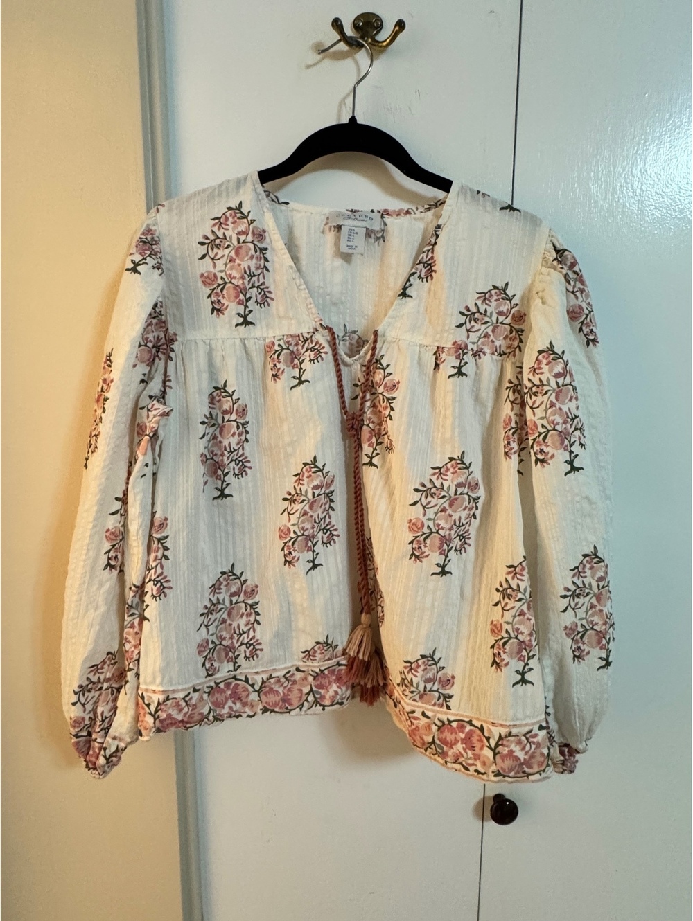 Calypso St. Barth Women's Floral Long Sleeve Blouse, Size L